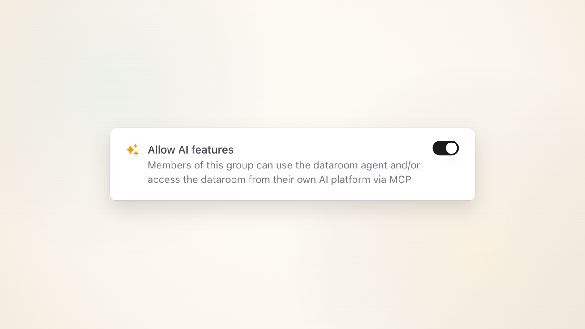 Select which groups can use our AI analysis agents or MCP server