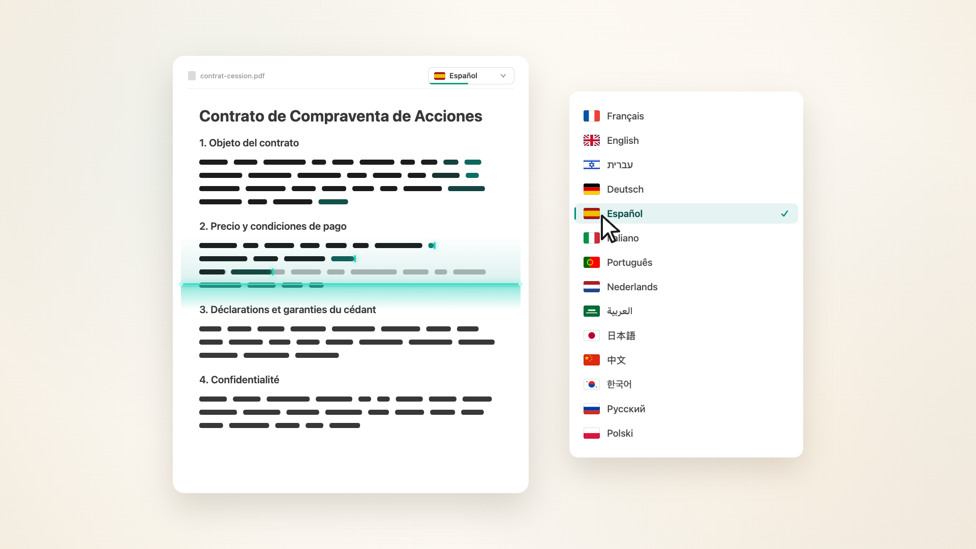 Instant document translation