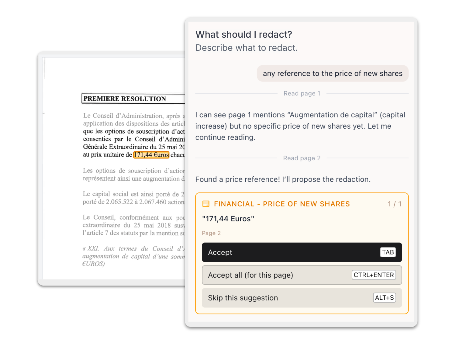 Entropia AI-assisted document redaction