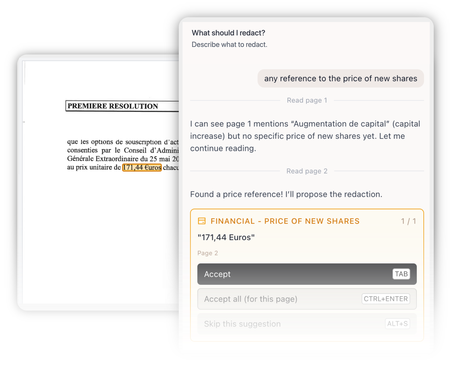 Entropia AI-assisted document redaction