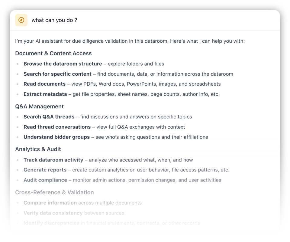 Entropia data room analysis agent