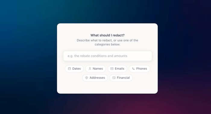 AI assisted document redaction in Entropia
